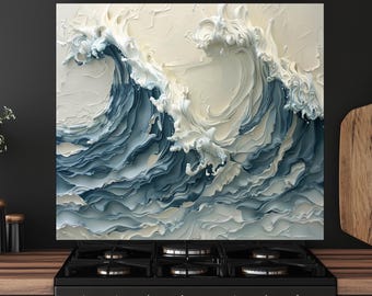 Ocean Wave Art – achterwand keuken gehard glas