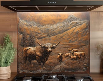 Achterwand keuken gehard glas: rustiek boerderijdecor