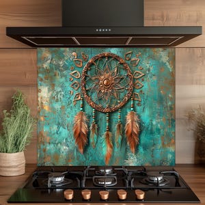 Glass Kitchen Backsplash Behind Stove, Glass Backsplash,Glass Backsplash for Kitchen, Retro Rustic Stove Backsplash, Unique Backsplash