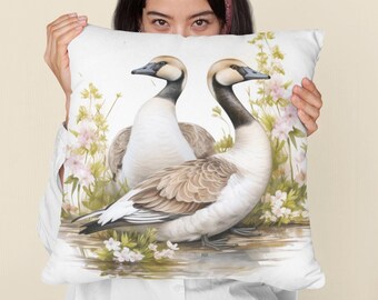 Goose Woven Pillow | Goose Throw Pillow Gift for Goose Lovers | Honkers Pillows | Bird Decor | Geese Nursery Decor | Farmhouse Home Decor