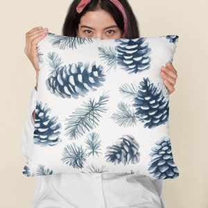 Pinecone Throw Pillow | Pine Cone Rustic Christmas Pillow | Christmas Throw Pillow | Christmas Decor | Farmhouse Decor | Winter Cabin Decor
