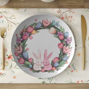 Easter Plates Set | Easter Dinnerware | Easter Bunny Plate | Easter Decor for Kids | Easter Accent Plates | Kids Easter Dinner Plates