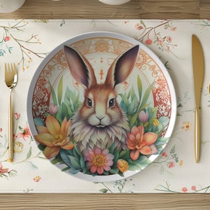 Easter Plates Set | Easter Dinnerware | Easter Bunny Plate | Easter Decor | Easter Accent Plates | Easter Dinner Plates
