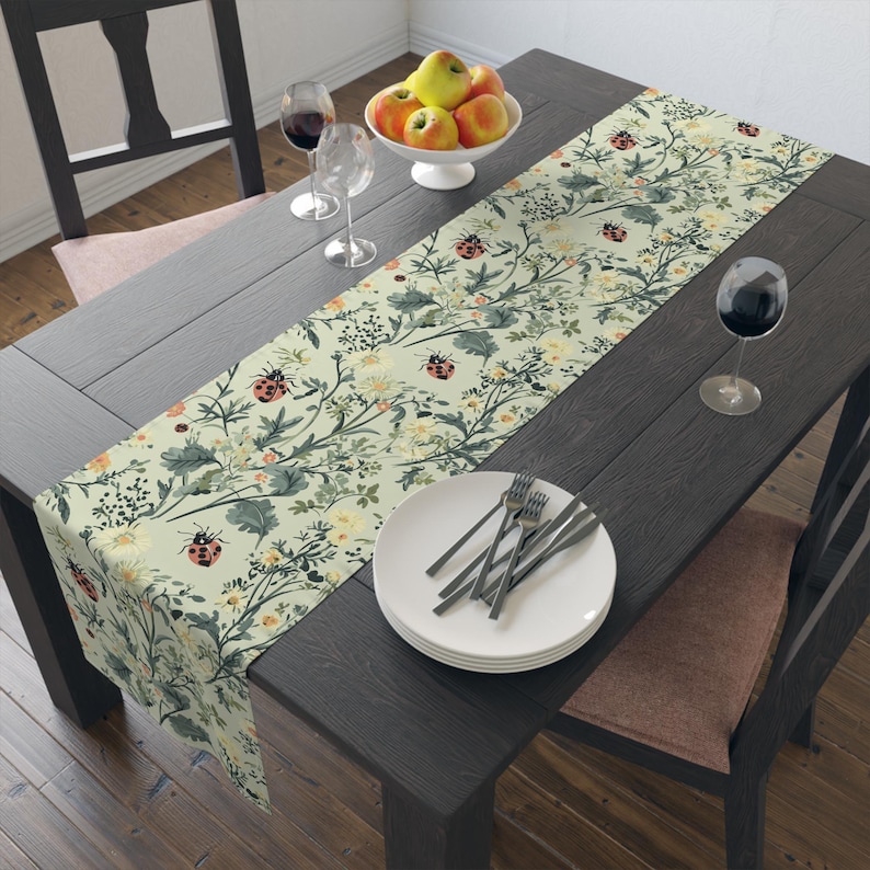 OnTheSideDesignsShop Ladybug Table Runner