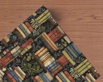 Books Gift Wrapping Paper | Book Themed Print Wrapping Paper | Vintage Bookshelf Wrapping Paper | Book Lover Gift Wrap Present Paper