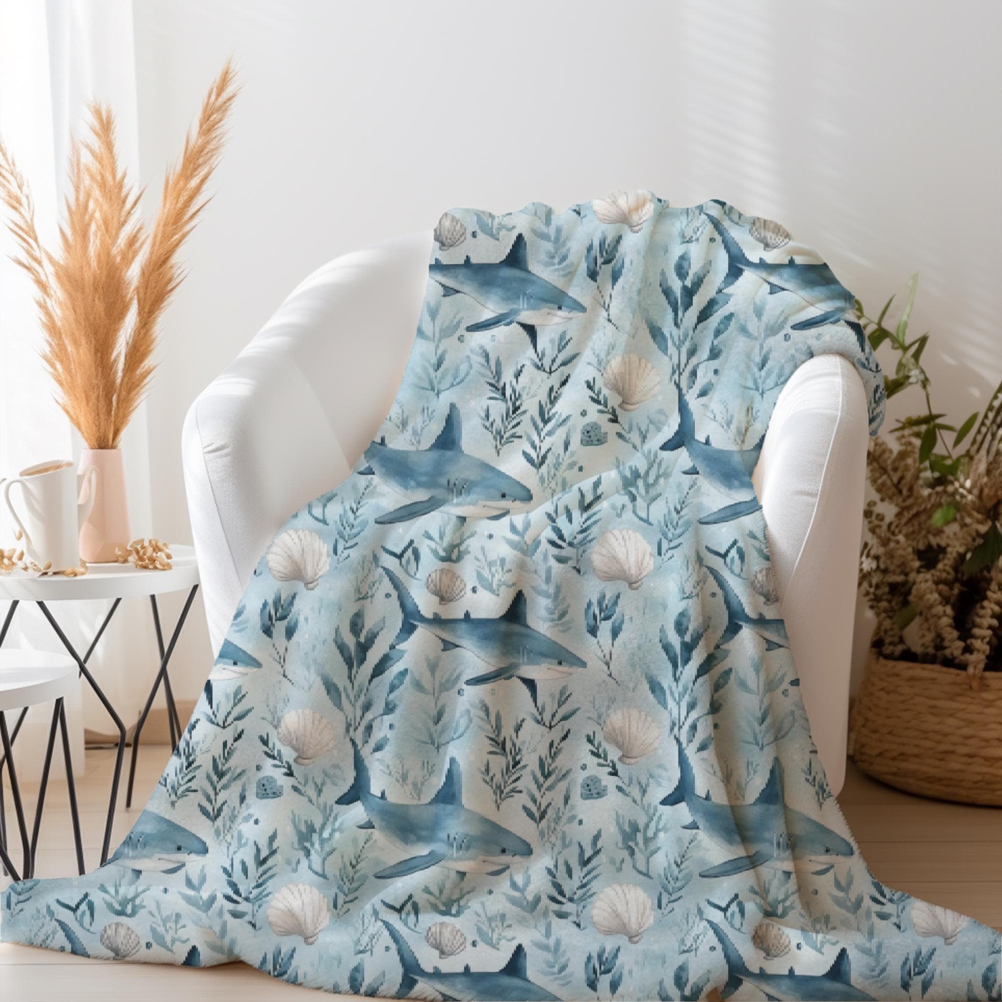 Fuzzy Shark Throw Blanket Etsy UK