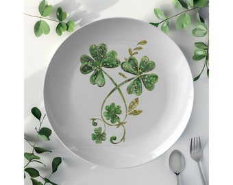 Shamrock Plate | Happy St. Patrick’s Day Dinner Plate | Saint Patrick’s Day Party Plate | Lucky Irish Decor | Cloverleaf Decor