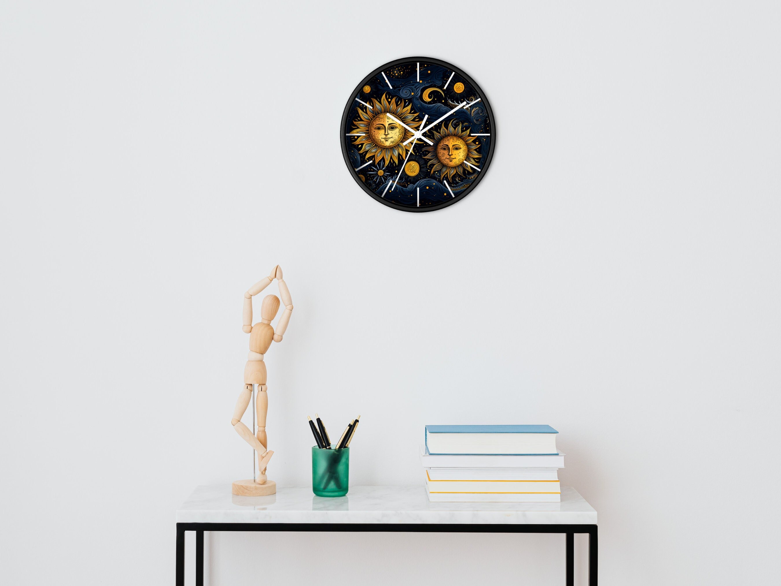 Celestial Sun Wall Clock | Cottage Core Wall Decor | Moon Clock ...