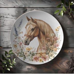 Golden Horse Plate | Horse Dinnerware | Cute Foal Plate | Cute Horse Decor Gift for Horse Lover | Horse Gifts | Country Farmhouse Decor