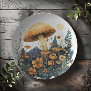 Celestial Mushroom Plate | Mushroom Decor | Mushroom Dinnerware | Housewarming Gift for Mushroom Lover | Mushroom Aesthetic Mushroom Core