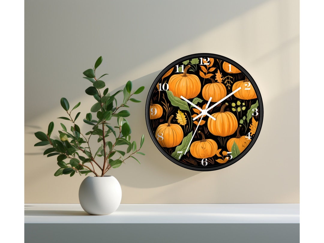 Pumpkin Wall Clock | Fall Harvest Clock | Clock for Pumpkin Lovers ...