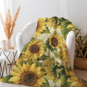 Sunflower Throw Blanket | Sunflower Blanket for Sunflower Lovers | Nature Blanket for Farmhouse | Sunflower Baby Blanket | Sunflower Gift