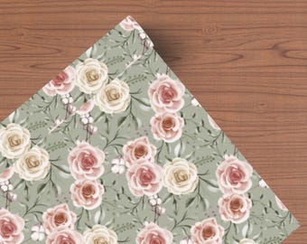 Rosen Geschenkpapier | Geschenkpapier für Vintage Rosen | Rosenliebhaber Geschenkpapier | Blumen Geschenkpapier | Rosengarten