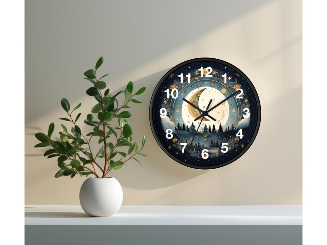 Celestial Nature Wall Clock | Landscape Clock | Cottage Core Wall Decor ...