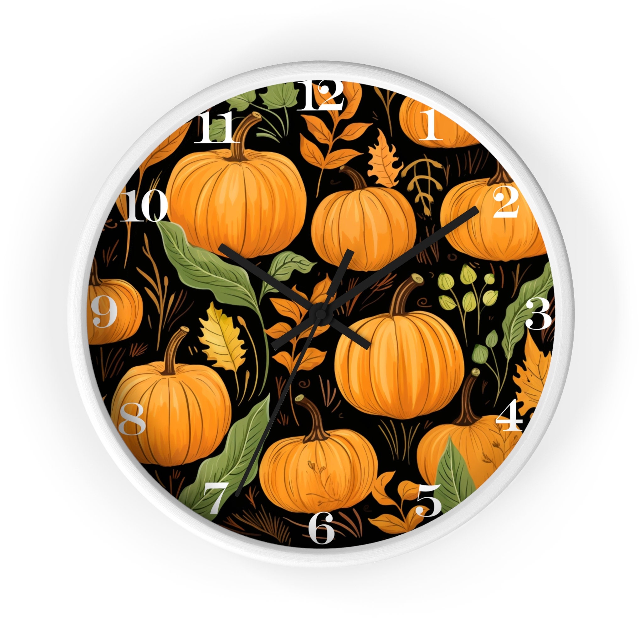 Pumpkin Wall Clock | Fall Harvest Clock | Clock for Pumpkin Lovers ...