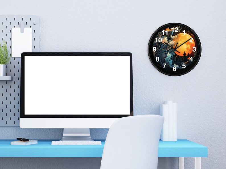 Celestial Nature Wall Clock Sun and Moon Wall Decor Battery Operated ...