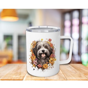 Taza de café con aislamiento personalizada de habanero / Linda taza de viaje de habanero, regalo para amantes de los habaneros / Regalo para mamá de habanero / Taza para amantes de los perros