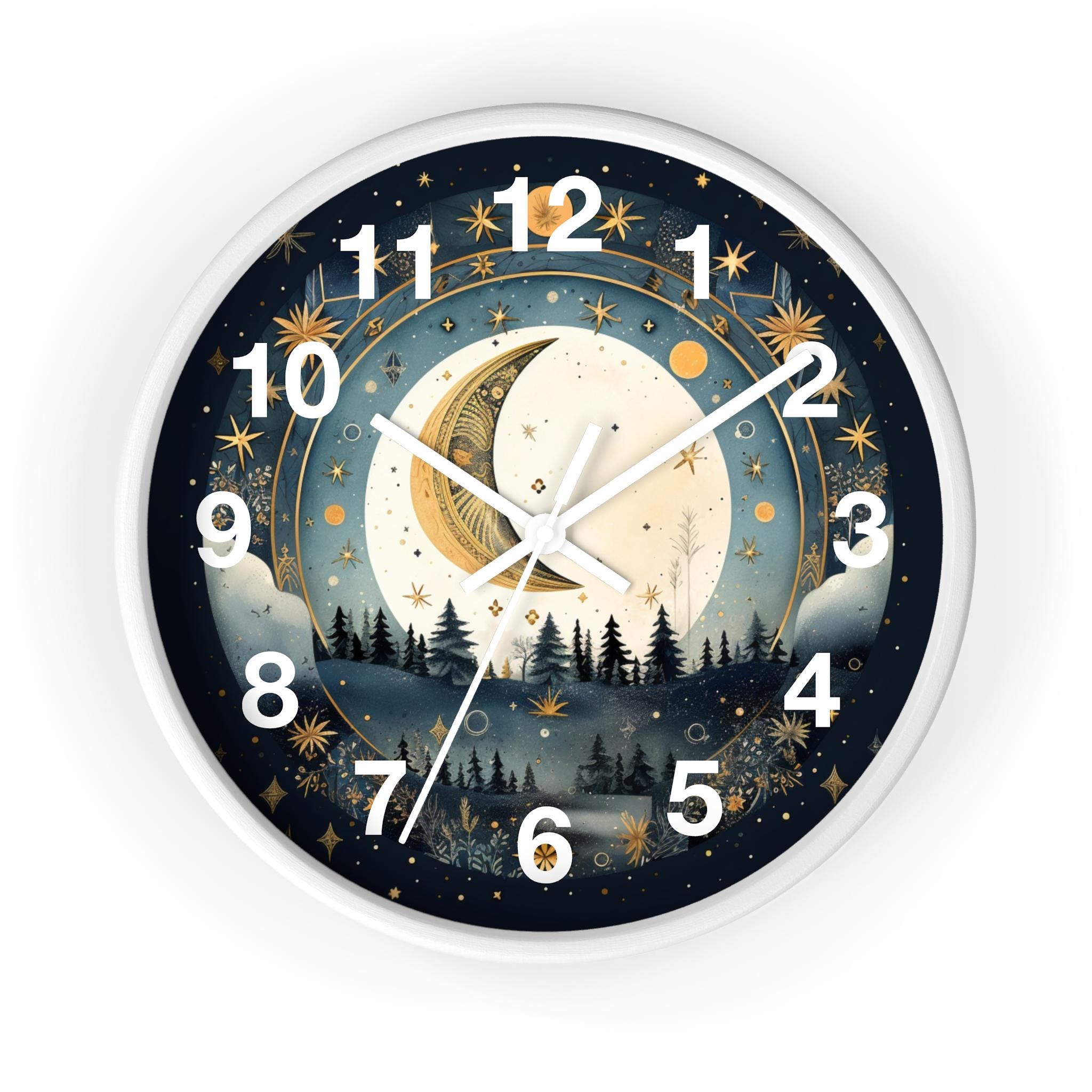 Celestial Nature Wall Clock | Landscape Clock | Cottage Core Wall Decor ...