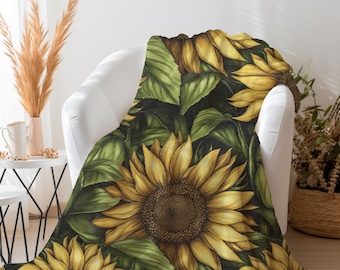Solrosfilt | Solrosfilt för solrosälskare | Naturfilt för bondgård | Solrosbabyfilt | Solrospresent