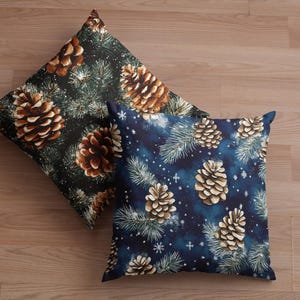 Pinecone Throw Pillow | Pine Cone Christmas Pillow | Christmas Themed Pillow | Christmas Home Decor | Farmhouse Decor | Winter Cabin Decor