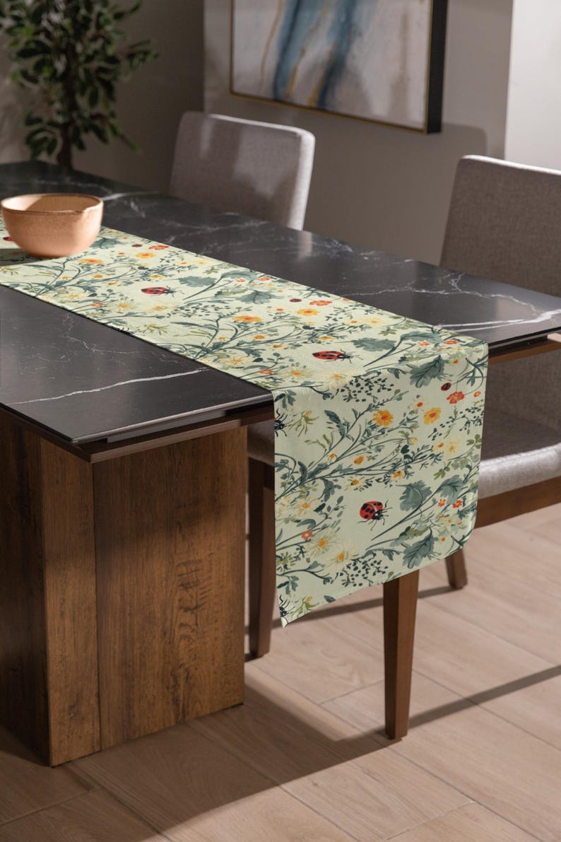 OnTheSideDesignsShop Ladybug Table Runner - Thumbnail 3