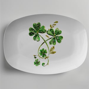 Saint Patrick’s Day Party Plate | Happy St. Patrick’s Day Dinner Platter | Lucky Irish Serving Plate | Shamrock Decor | Cloverleaf Decor