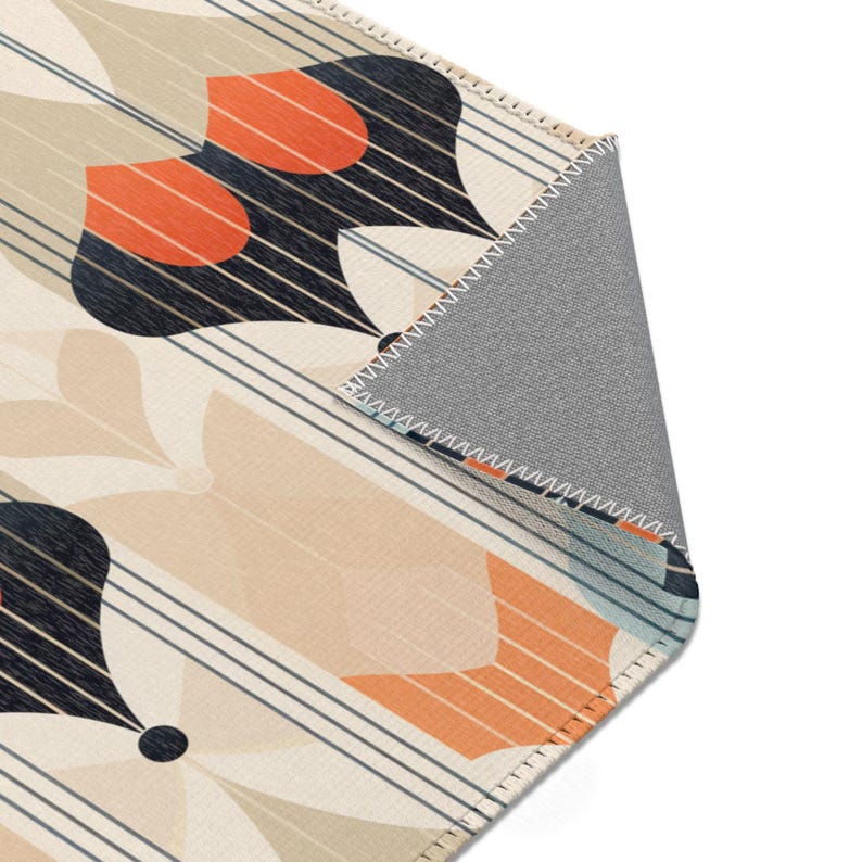 Retro Mid-century Modern Geometric Rug | Atomic Era Style Area Rug ...