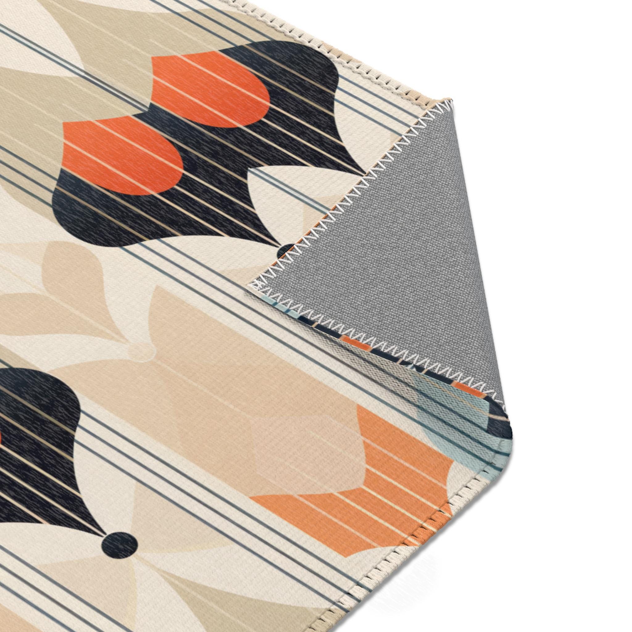 Retro Mid-century Modern Geometric Rug | Atomic Era Style Area Rug ...