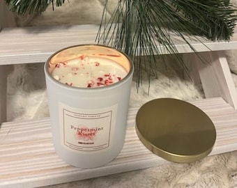 Peppermint Kisses~ Peppermint Scented 100% Soy Wax Candle