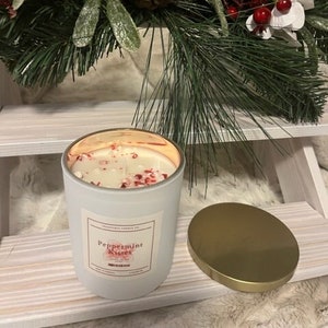 Peppermint Kisses~ Peppermint Scented 100% Soy Wax Candle