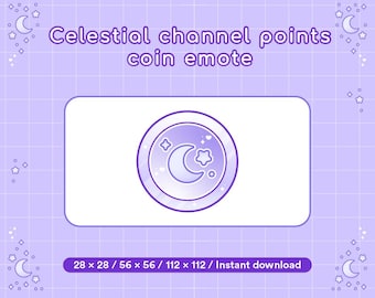 Waxing Moon Channel Point Emote | Lavender Coin Badges (Digital Download 112, 56, 28 px