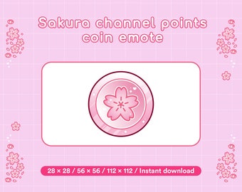Sakura Cherry Blossom Coin Emote | Twitch Channel Points (Digital Download)