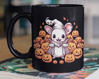 Tazza da caffè con ratto, tazza di Halloween Tazza da caffè con topo, decorazione con ratto, tazza da caffè accentata, 11 once