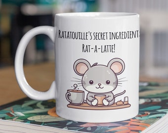 Tazza da caffè Rat, tazza Rat, Rat-a-latte! Tazza da caffè con topo, decoro con ratto, tazza da caffè accentata, 11 once