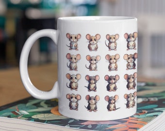 Tazza da caffè con topo, decorazione per tazza da caffè con topo