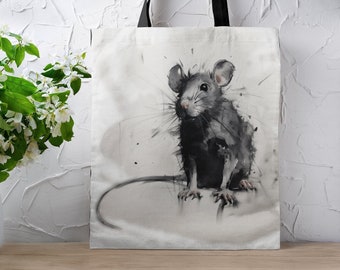Rat Tote bag Tote Bag Rat Lover Gifts Reusable Rat Bags Rat Art Tote Bag