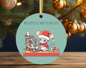 Ornamento di ratto, ratto carino, amanti dei ratti, ratto di Natale, decorazione natalizia di ratto di Natale del ratto, decorazione dell'albero di ratto
