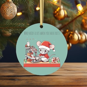 Rat Ornament, Cute Rat, Rat lovers, Christmas Rat, Rat Christmas Rat Christmas Decoration, Rat Tree Decoration
