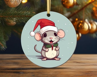 Ornamento di ratto, ratto carino, amanti dei ratti, ratto di Natale, decorazione natalizia del ratto di Natale del ratto, decorazione dell'albero del ratto,
