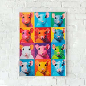 Pop Art Mouse / Rat Original Andy Worhol Style Matte Vertical Poster