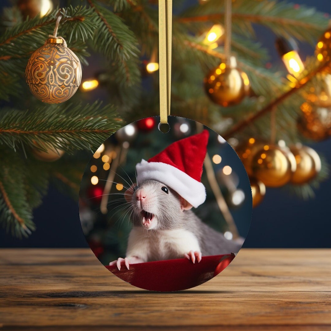 Rat Ornament, Cute Rat, Rat Lovers, Christmas Rat, Rat Christmas Rat ...