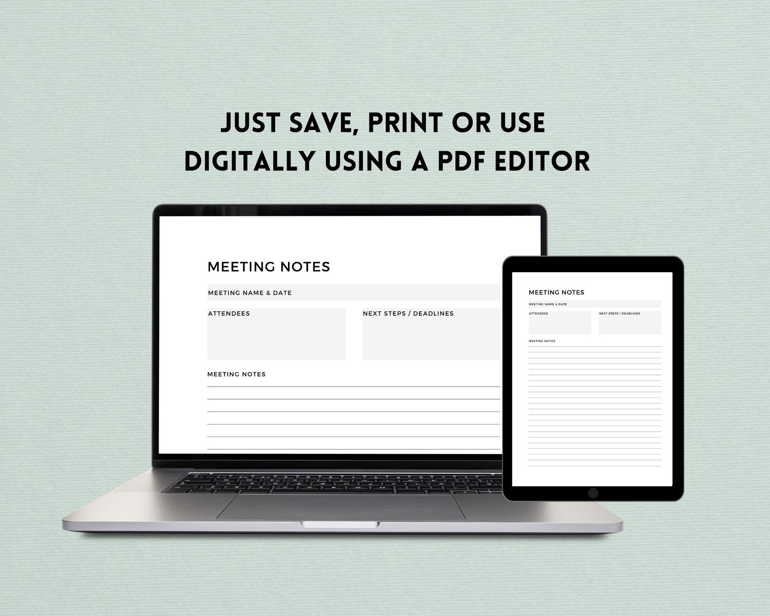 Offcice Note Taking Meeting Notes Printable, Note Taking Template, Office Organization ...