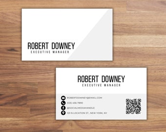 QR Code Business Card Template: Modern Design (Canva Template)