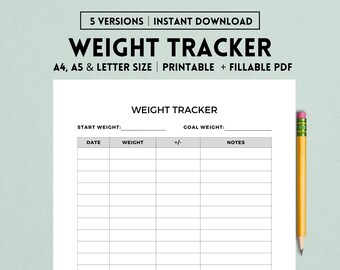Weight Tracker Printable, Weight Loss Tracker, Weight Loss Planer, Weight Loss Journal, Weight Goal Tracker, Weight Record, Goodnotes, PDF