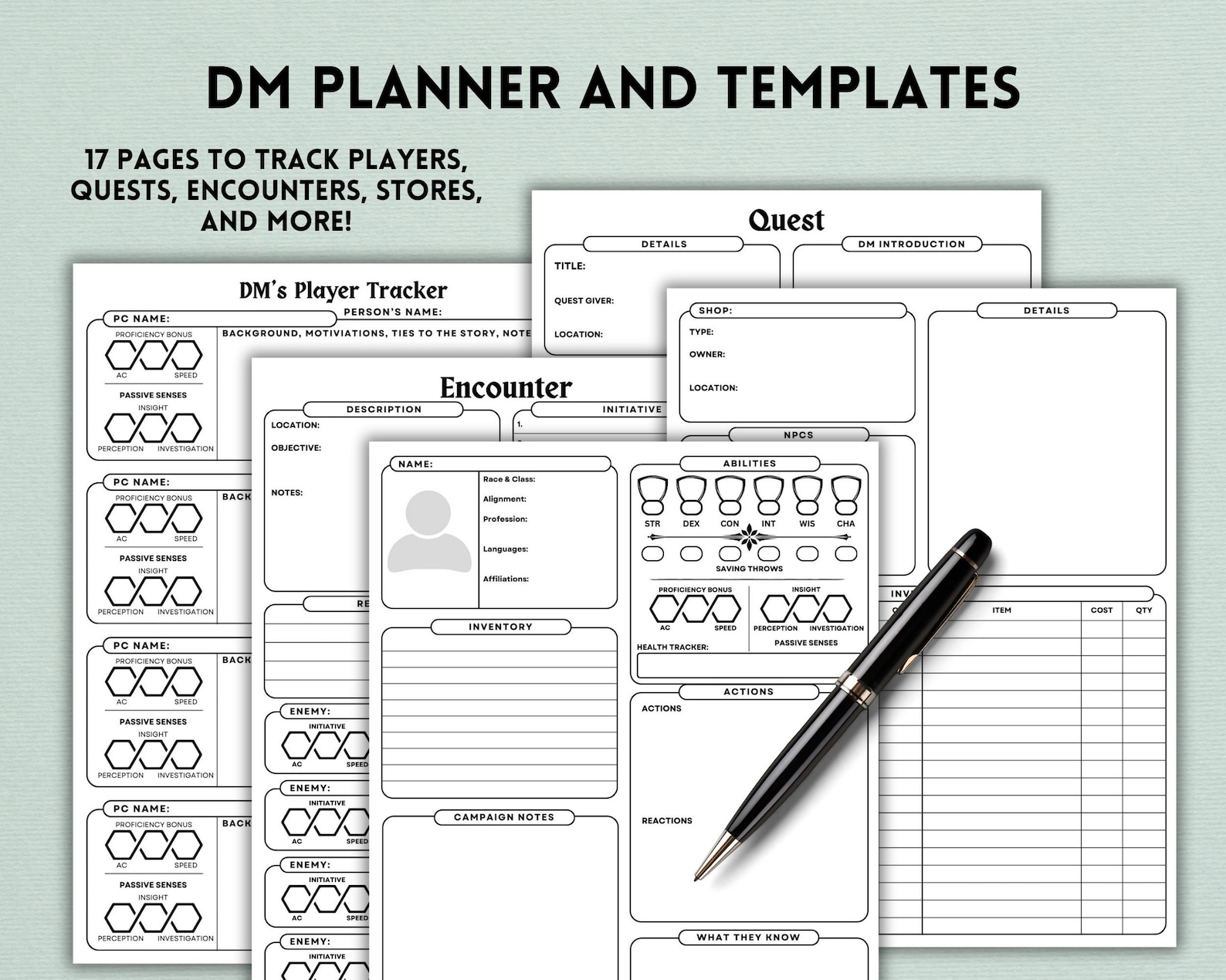 Dnd Bundle, 5e, Dnd Printable, Dnd Cheat Sheet, Dnd Player Guide, Dnd Character Sheet, Dungeons
