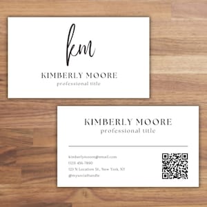 Business Card With QR Code Template, Photographer Business Card, Hairstylist Business Card, Esthetician Business Cards, Calling Cards