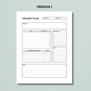 Project Planner Printable Template, Task Tracker, Productivity Planner ...