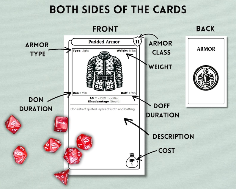 Dnd Cards, 5e, Dnd Item Cards, Dnd Download, Dnd Printable, Dnd Bundle
