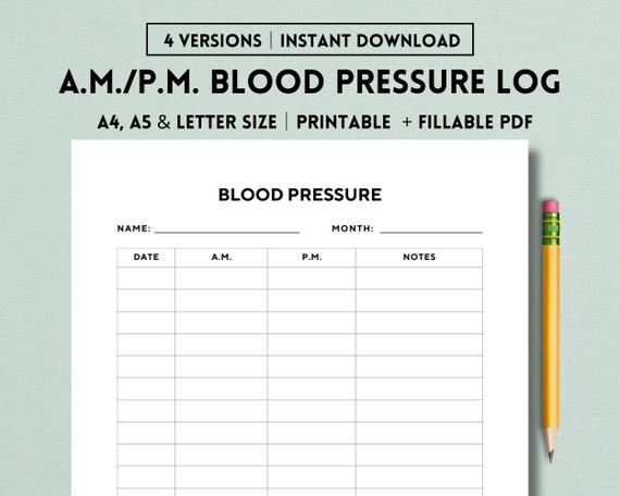 Blood Pressure Log Book: Simple Daily Blood Pressure Log