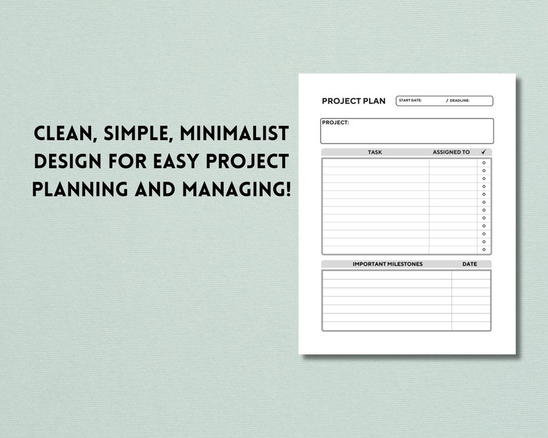 Project Planner Printable Template, Task Tracker, Productivity Planner ...